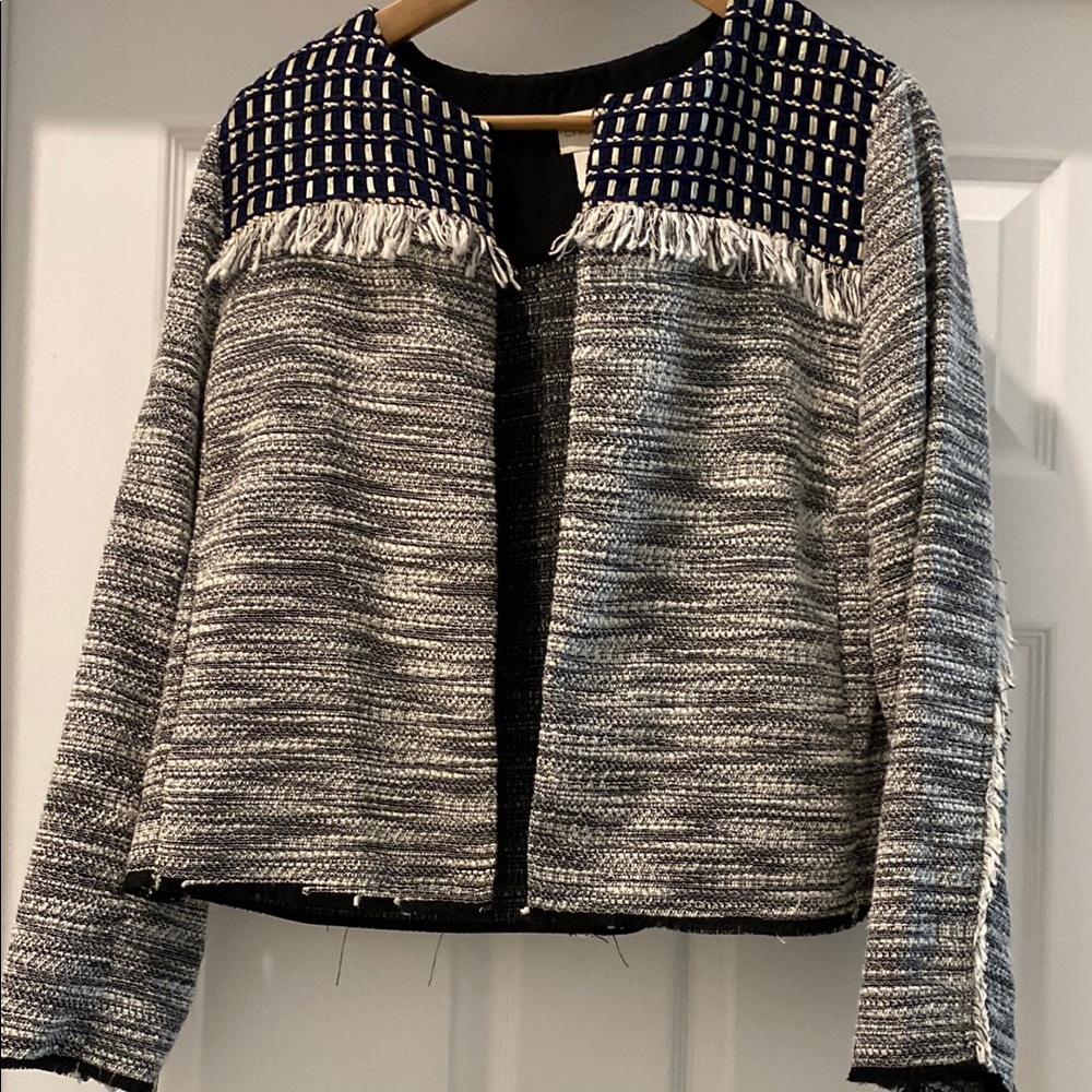 Chico's Black and White Geometric Blazer